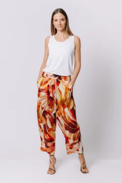 Pantalone morbido con stampa BOUQUET