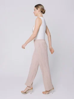 Pantalone morbido gessato stretch