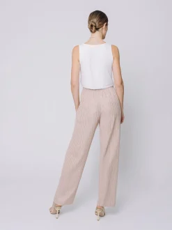 Pantalone morbido gessato stretch