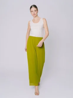 Pantalone morbido in doppio strato di chiffon