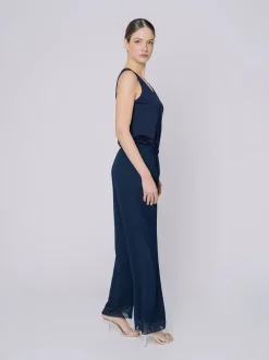 Pantalone morbido in doppio strato di chiffon
