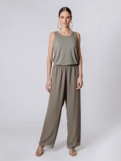 Pantalone morbido in doppio strato di chiffon