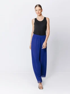Pantalone morbido in doppio strato di chiffon