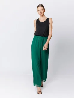Pantalone morbido in doppio strato di chiffon
