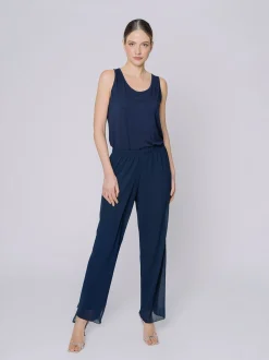 Pantalone morbido in doppio strato di chiffon
