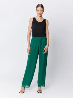 Pantalone morbido in doppio strato di chiffon