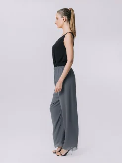 Pantalone morbido in doppio strato di chiffon