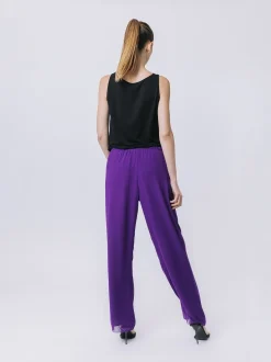 Pantalone morbido in doppio strato di chiffon