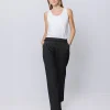 Pantaloni chino melange con cuciture a vista