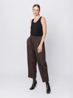 Pantaloni gaucho con trama melange