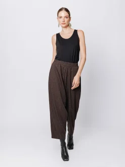Pantaloni gaucho con trama melange