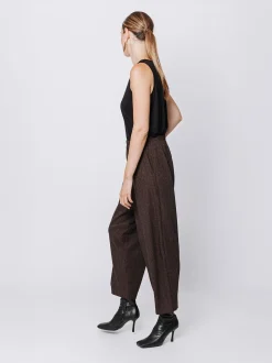 Pantaloni gaucho con trama melange