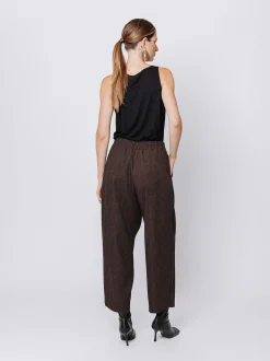 Pantaloni gaucho con trama melange