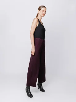 Pantaloni gaucho in maglia a coste