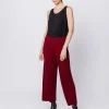 Pantaloni gaucho in maglia a coste