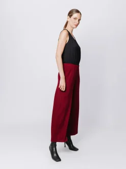 Pantaloni gaucho in maglia a coste