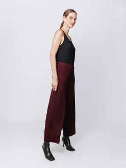 Pantaloni gaucho in maglia a coste