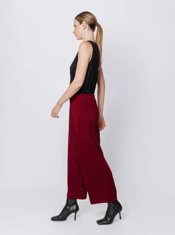 Pantaloni gaucho in maglia a coste
