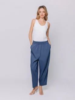 Pantaloni gaucho micro gessati