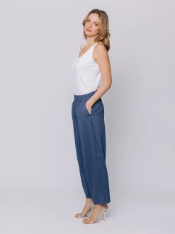 Pantaloni gaucho micro gessati
