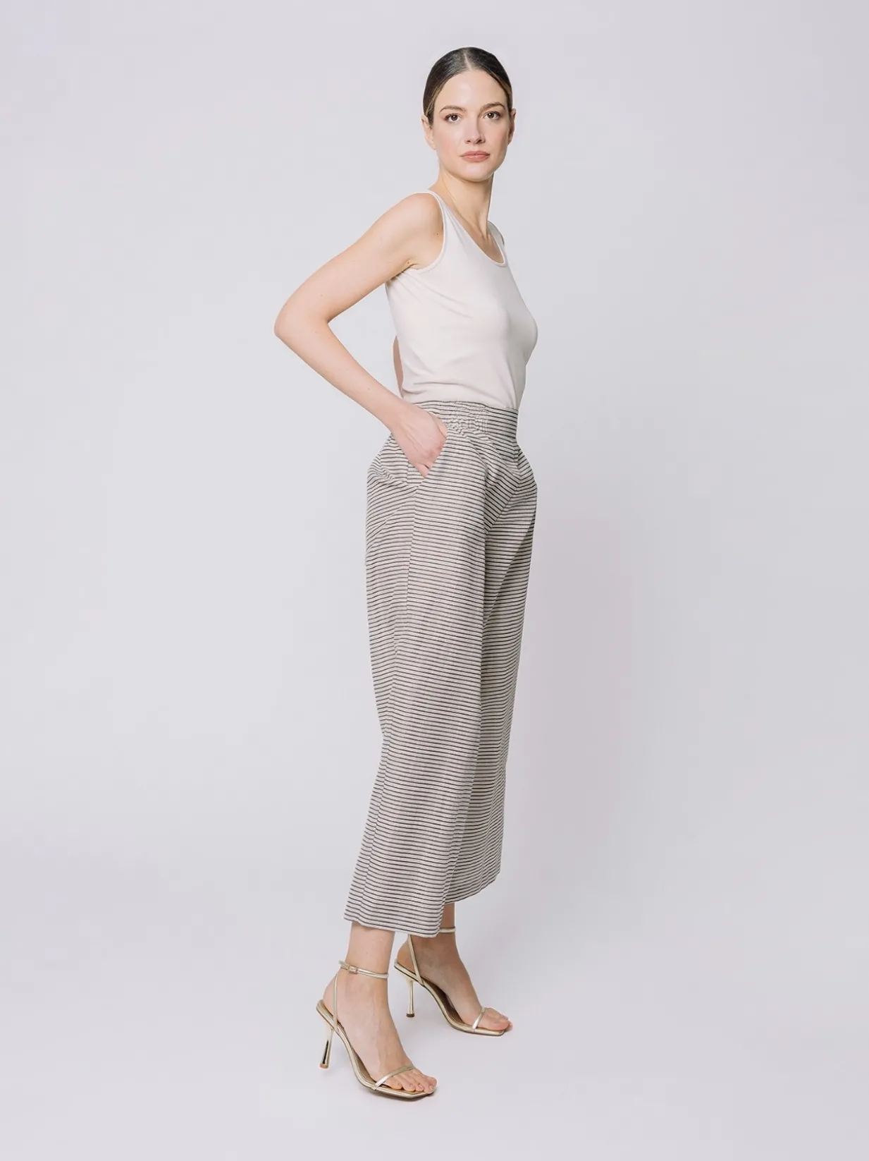 Pantaloni gaucho Shiny Stripes