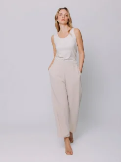 Pantaloni in crepe affusolati