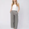 Pantaloni in Misto Cotone e Lino
