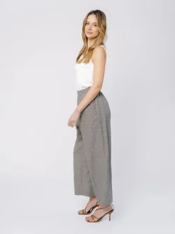 Pantaloni in Misto Cotone e Lino