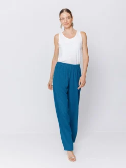 Pantaloni in tessuto goffrato