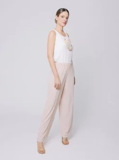 Pantaloni palazzo in doppio strato di chiffon