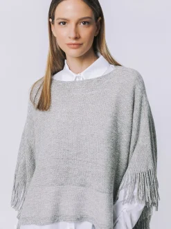 Poncho con frange