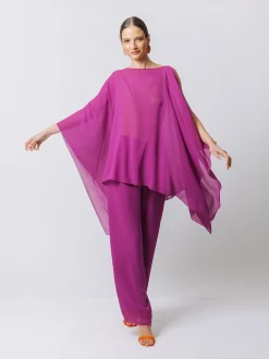 Poncho in chiffon
