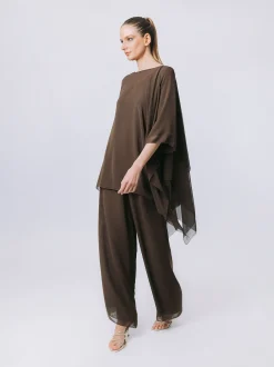 Poncho in chiffon