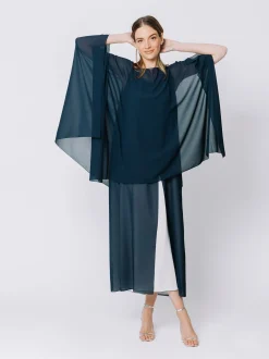 Poncho in chiffon