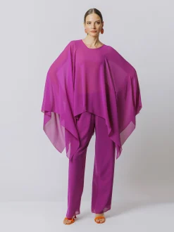 Poncho in chiffon