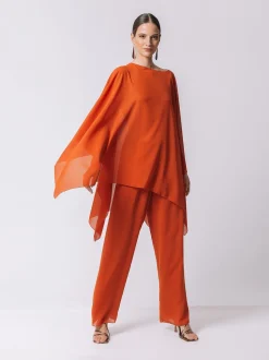 Poncho in chiffon