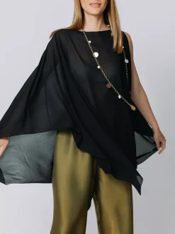 Poncho in chiffon