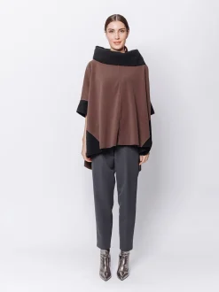 Poncho in pile Bicolore
