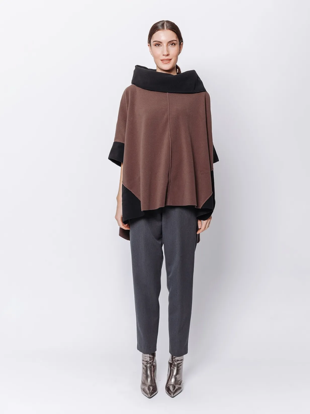 Poncho in pile Bicolore
