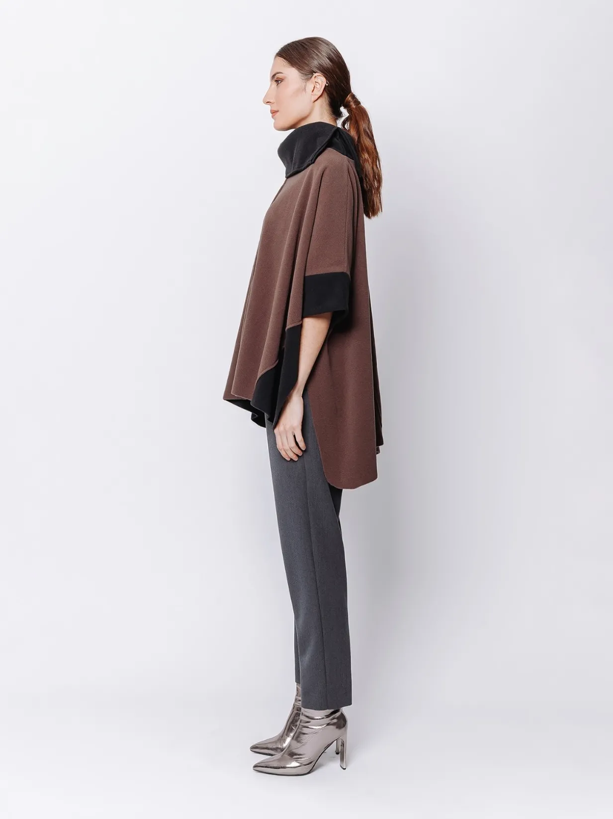 Poncho in pile Bicolore