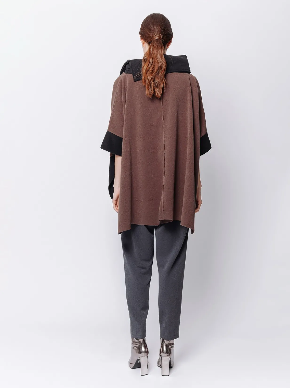 Poncho in pile Bicolore