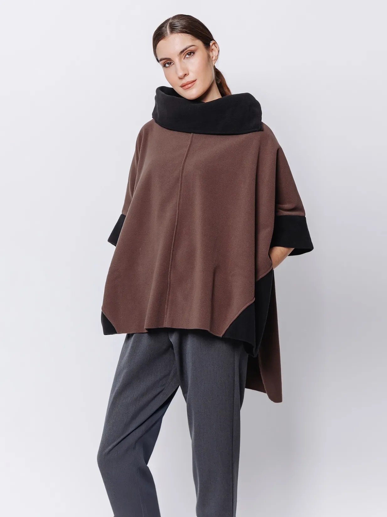 Poncho in pile Bicolore