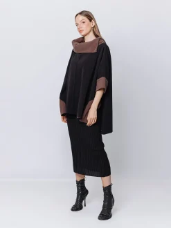 Poncho in pile Bicolore