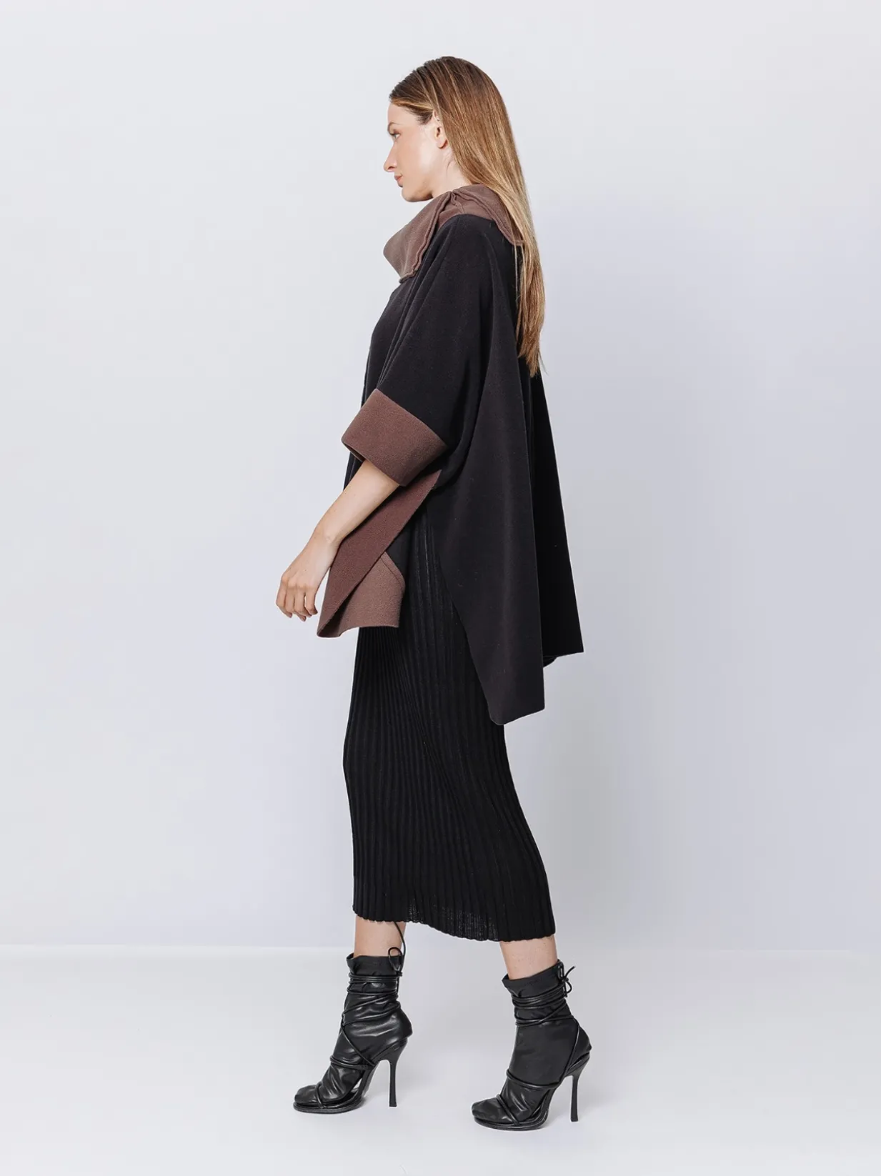 Poncho in pile Bicolore
