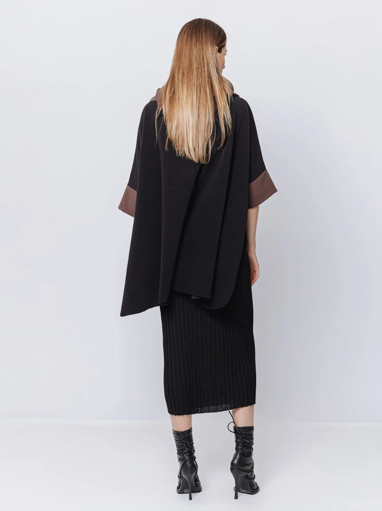 Poncho in pile Bicolore