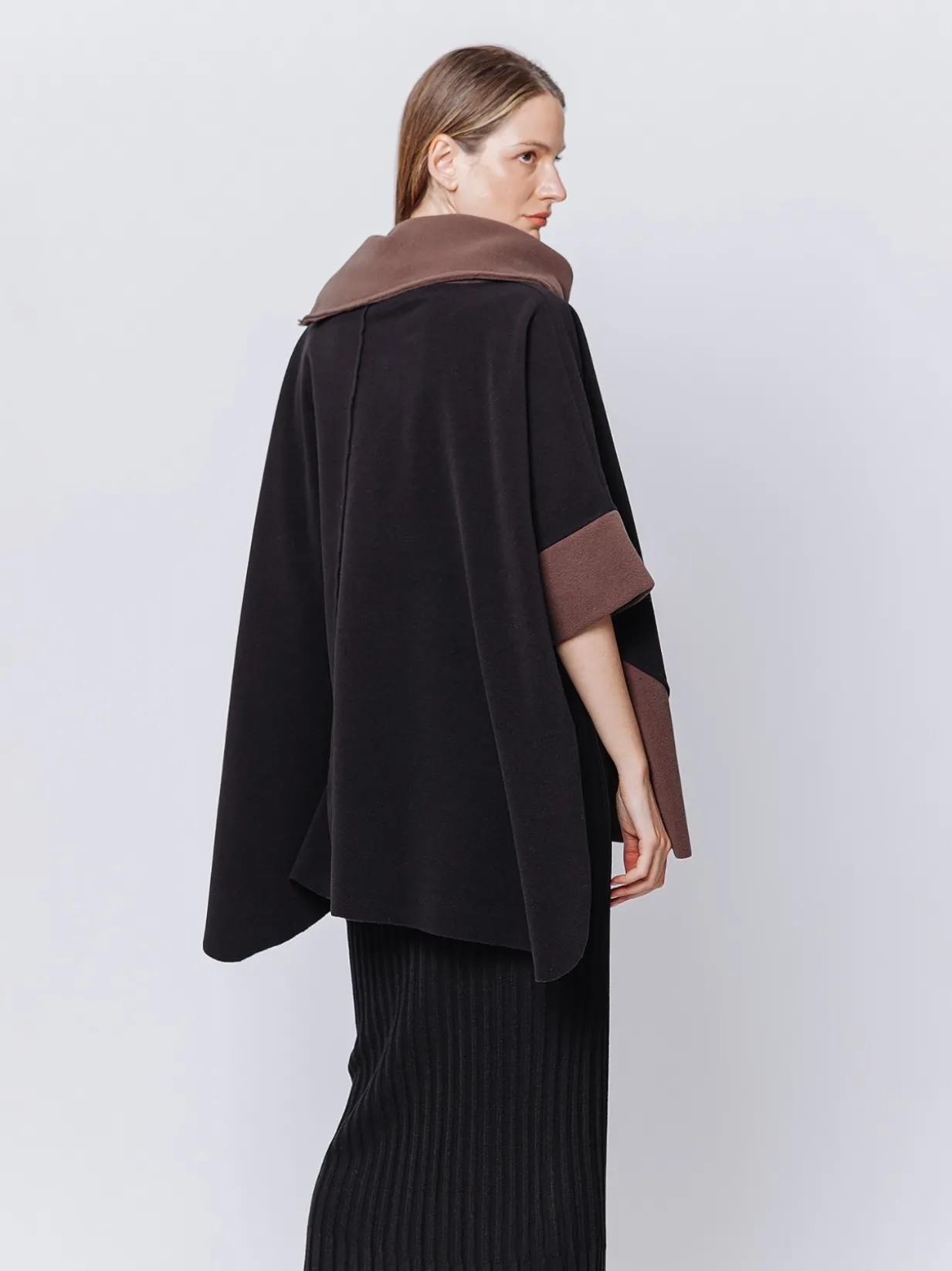 Poncho in pile Bicolore