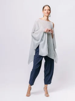 Poncho in plissè lurex