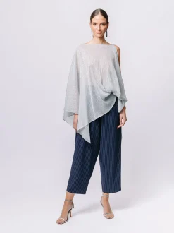 Poncho in plissè lurex
