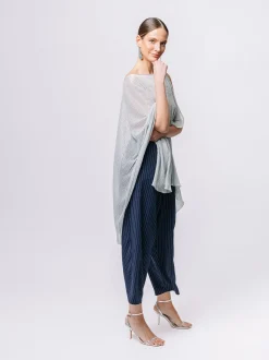 Poncho in plissè lurex