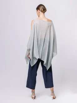 Poncho in plissè lurex